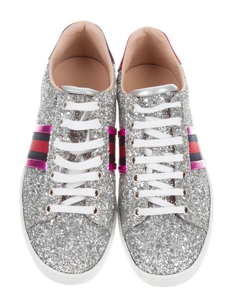 glitter gucci shoes free shipping|Gucci glitter web sneakers.